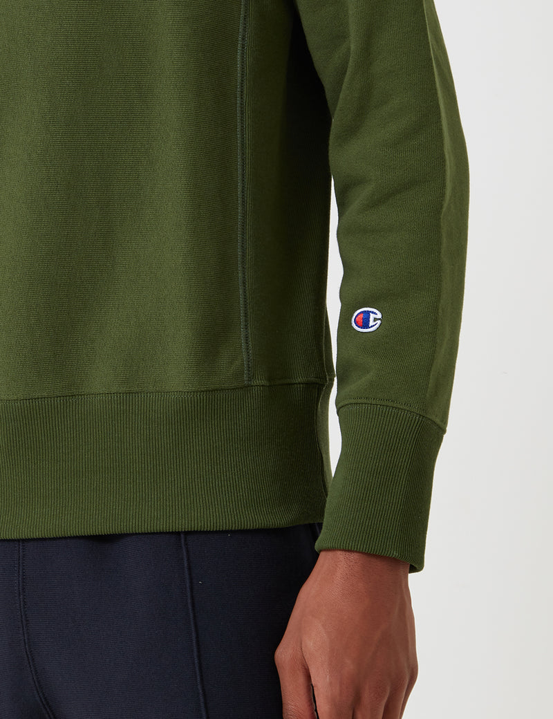 Champion Reverse Weave Half Zip Sweatshirt - Green