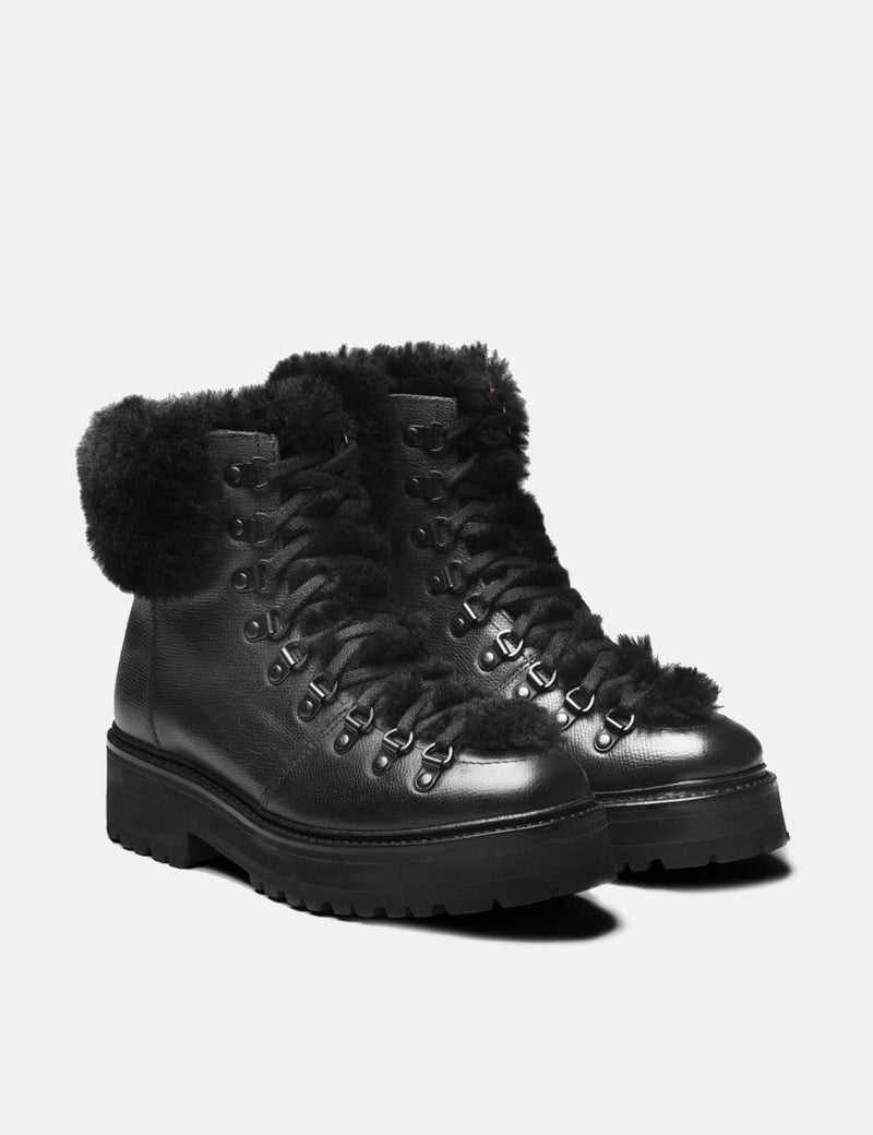Womens Grenson Nettie Hiker Boot (Vintage Leather) - Black
