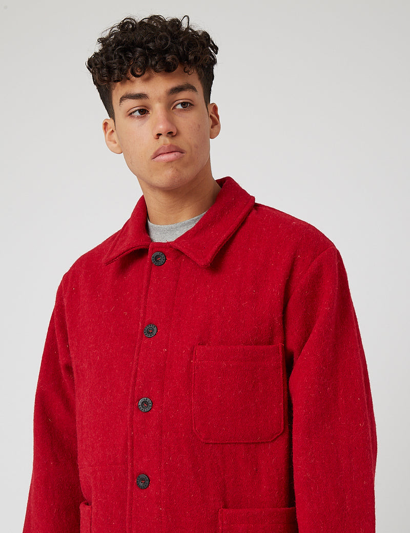 Le Laboureur Wool Work Jacket - Red