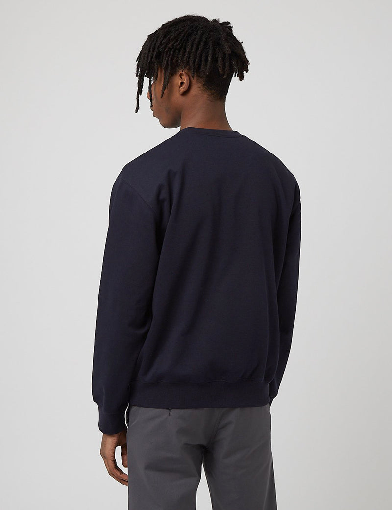 Carhartt-WIP Orbit Sweatshirt - Dark Navy Blue/White