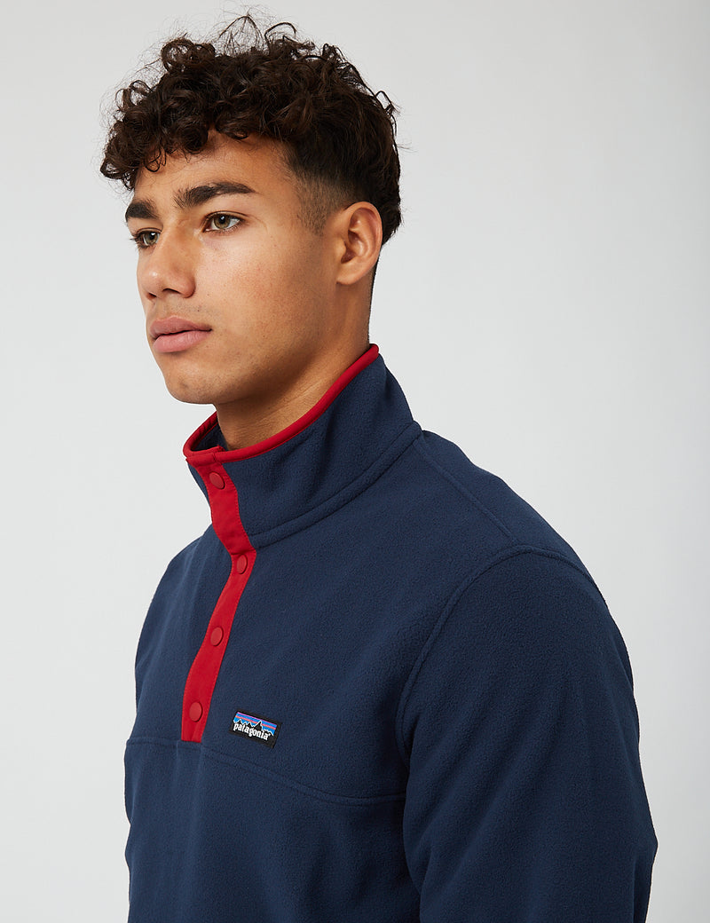Patagonia Micro D Snap-T Pullover - New Navy w/Classic Red