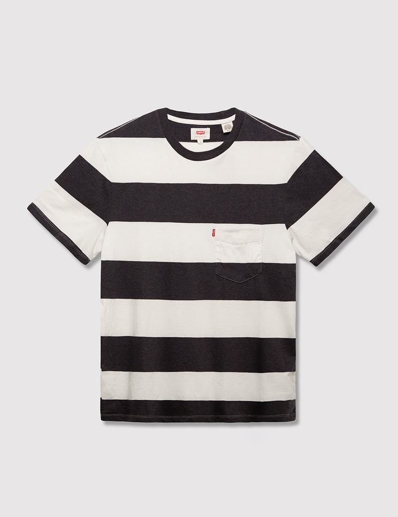 Levis Sunset Pocket T-shirt (Stripe) - Black Heather