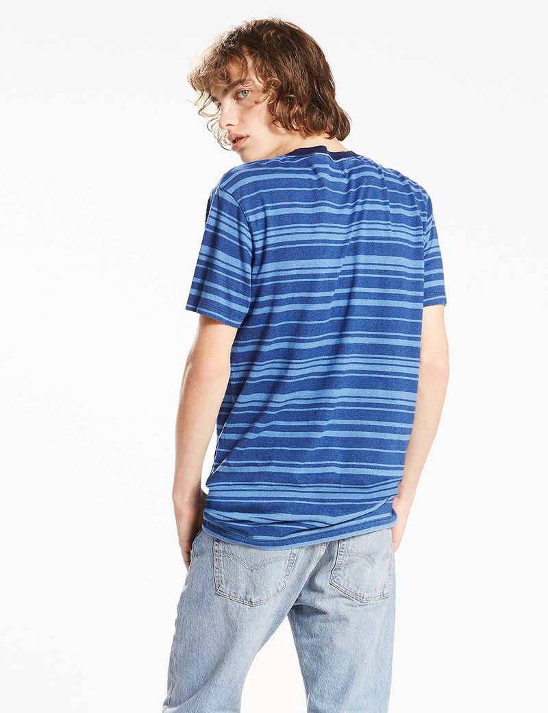 Levis Sunset Pocket Stripe T-Shirt - Light Indigo Blue