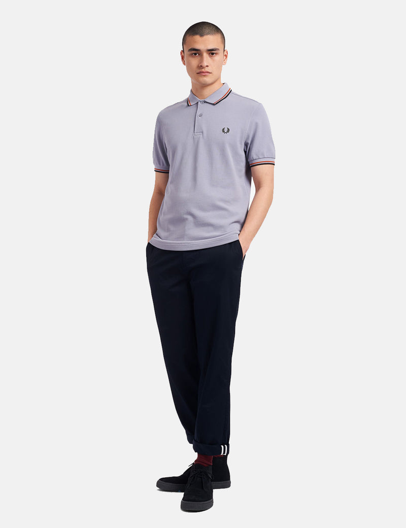 Fred Perry Twin Tipped Polo Shirt - 50's Silver