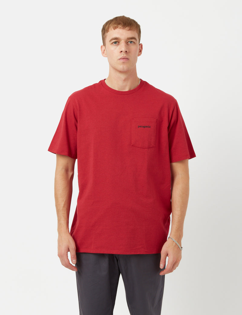 Patagonia Line Logo Ridge Pocket Responsibili-Tee T-shirt - Sumac Red