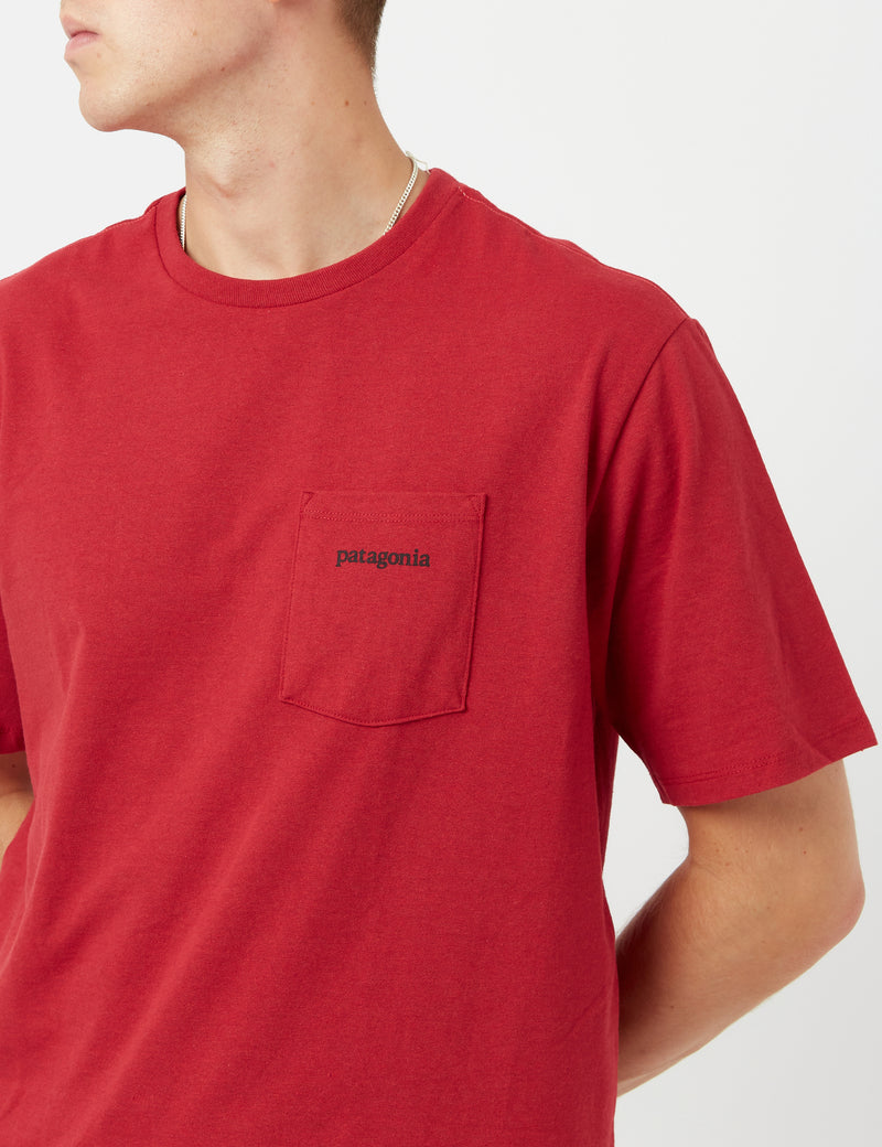 Patagonia Line Logo Ridge Pocket Responsibili-Tee T-shirt - Sumac Red