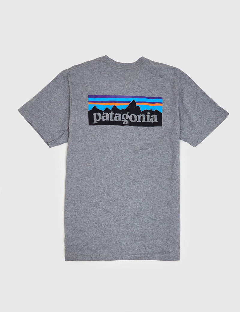 Patagonia P-6 Logo Pocket Responsibili-Tee T-Shirt - Gravel Heather Grey
