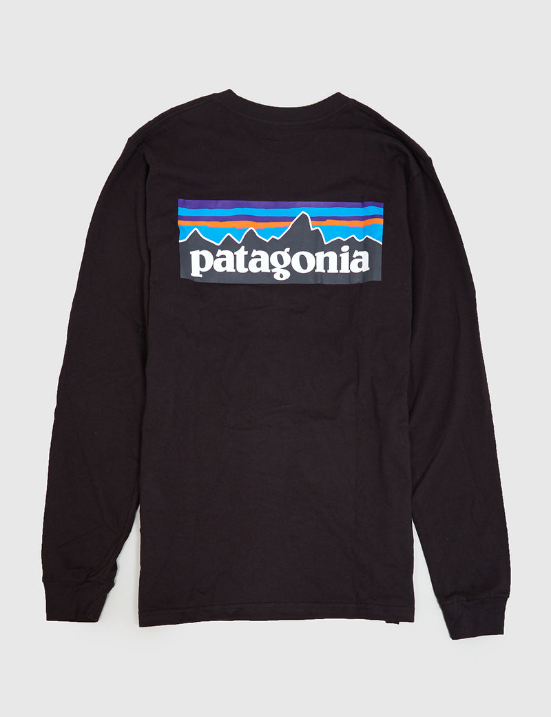 Patagonia P-6 Logo Responsibili-Tee Long Sleeved T-Shirt - Black