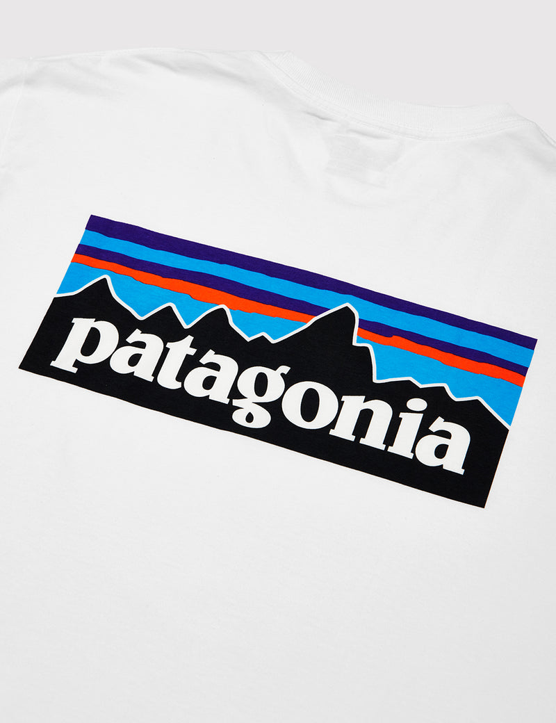 Patagonia P-6 Logo Responsibili-Tee Long Sleeved T-Shirt - White
