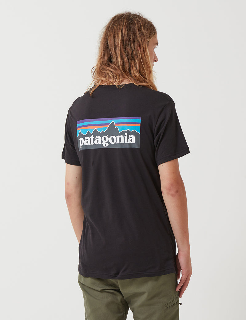 Patagonia P-6 Logo Organic T-Shirt - Black