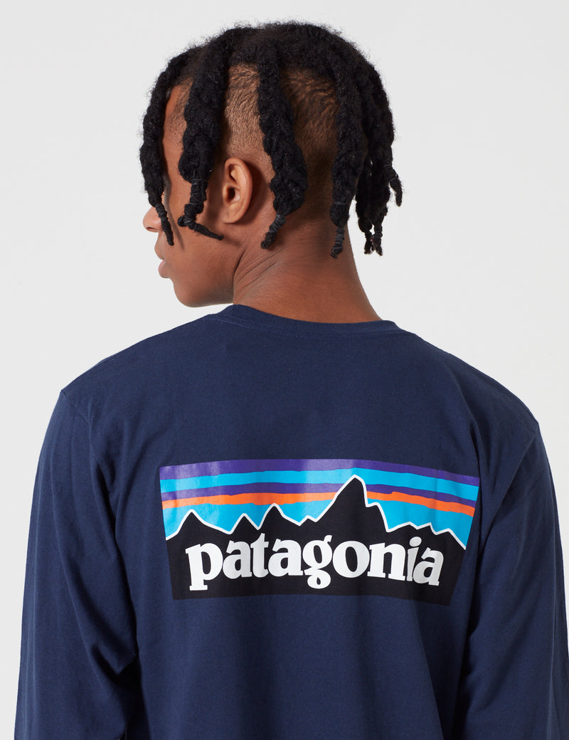 Patagonia P-6 Logo Responsibili-Tee Long Sleeved T-Shirt - Classic Navy