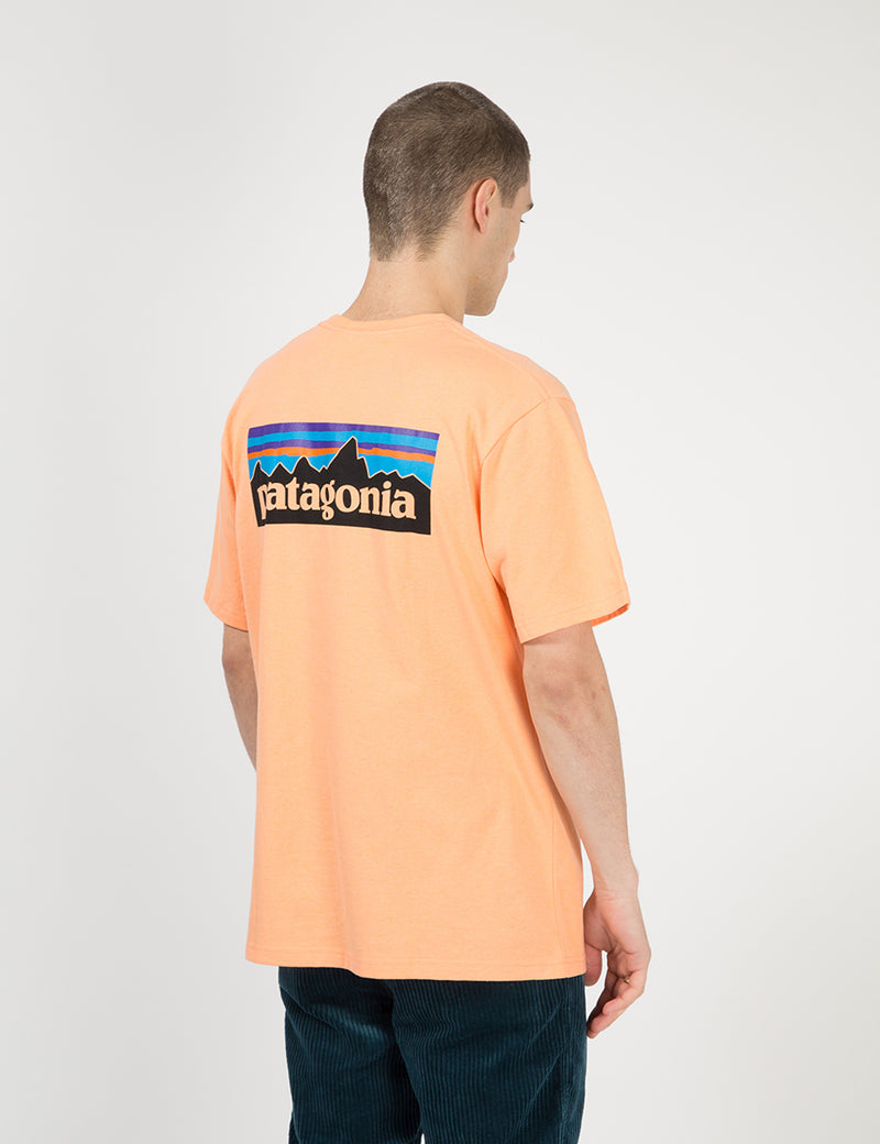 Patagonia P-6 Logo Pocket Responsibili-Tee T-Shirt - Peach Sherbet Orange