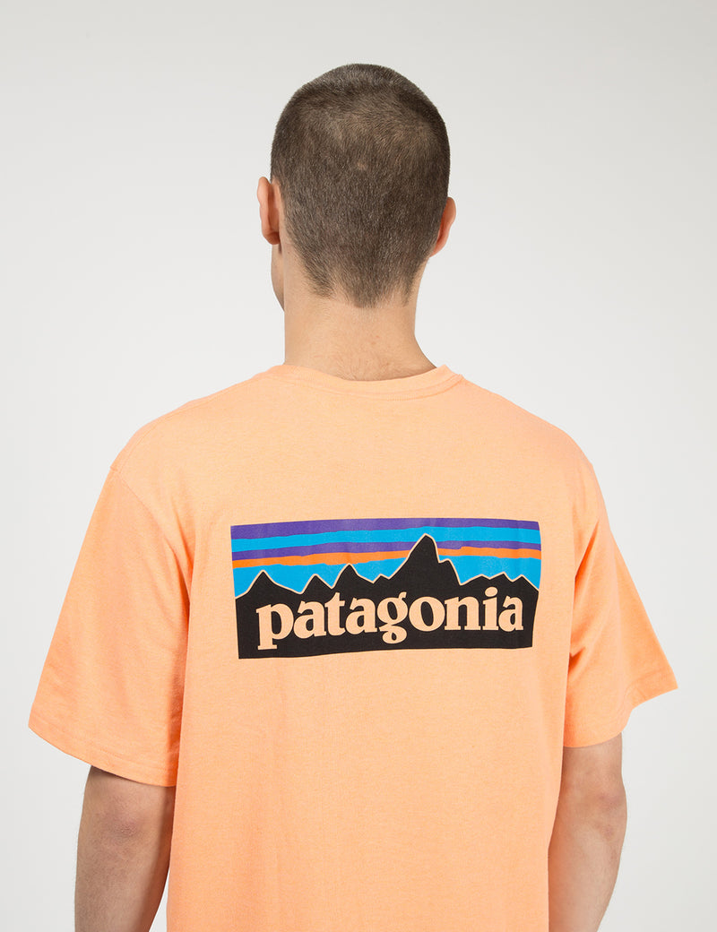 Patagonia P-6 Logo Pocket Responsibili-Tee T-Shirt - Peach Sherbet Orange