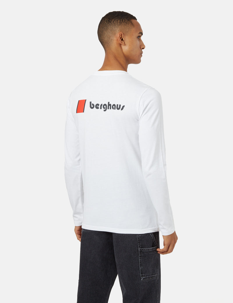 Berghaus Dean Street Heritage Front & Back Logo Long Sleeve T-Shirt - Pure White