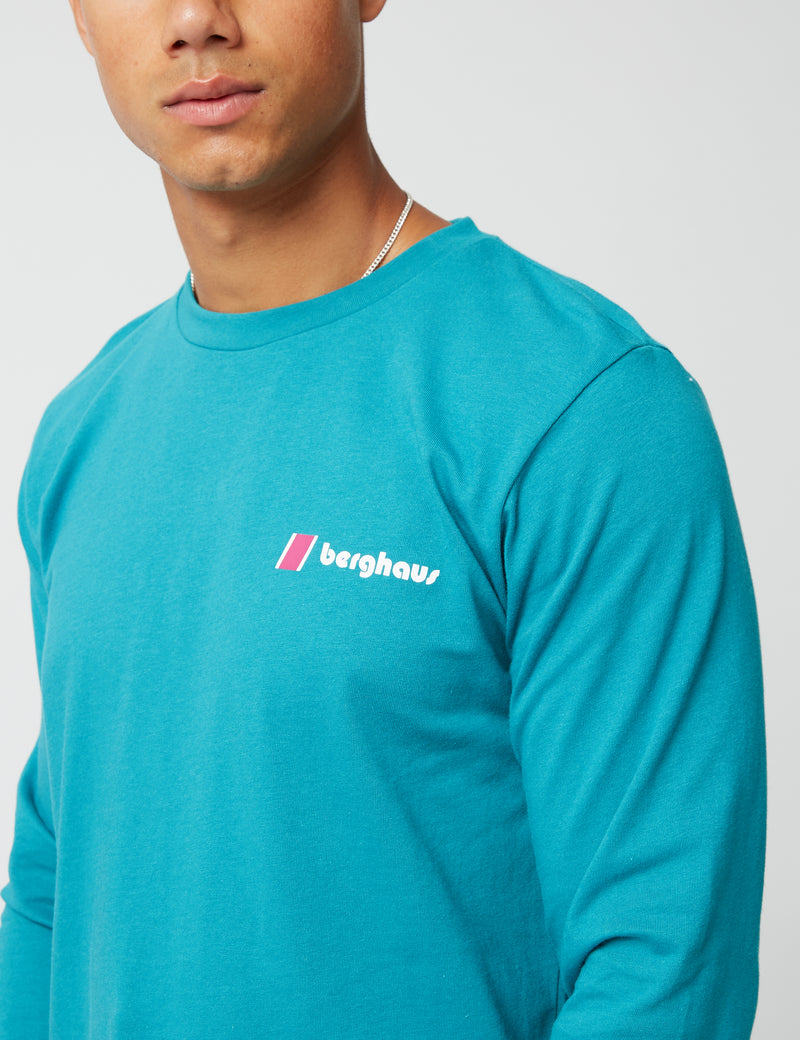 Berghaus Dean Street Heritage Front & Back Logo Long Sleeve T-Shirt - Deep Lake