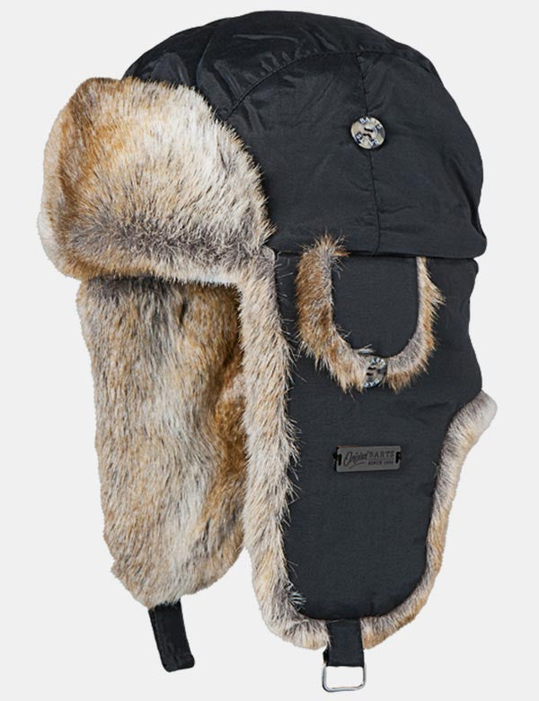 Barts Kamikaze Winter Fur Trapper Hat - Black