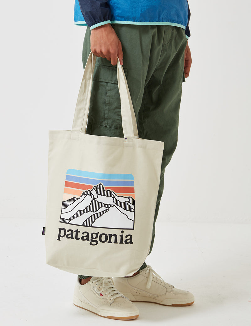 Patagonia Line Ridge Logo Market Tote Bag - Bleached Stone