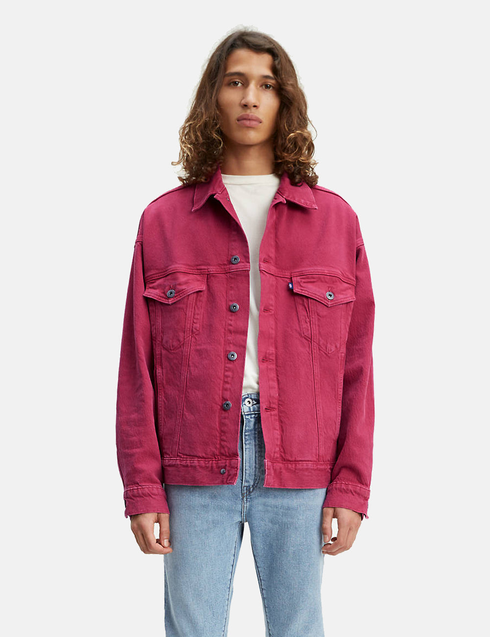 pink levi jean jacket