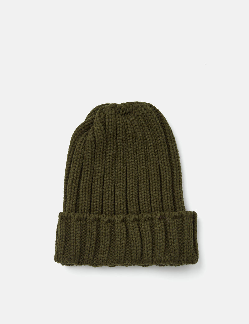 Manastash 90's Logo Beanie II - Dark Olive Green