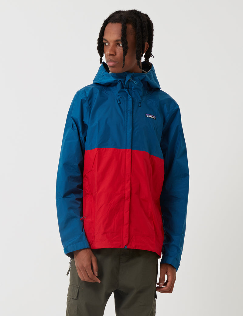 Patagonia Torrentshell Jacket - Big Sur Blue/Fire Red