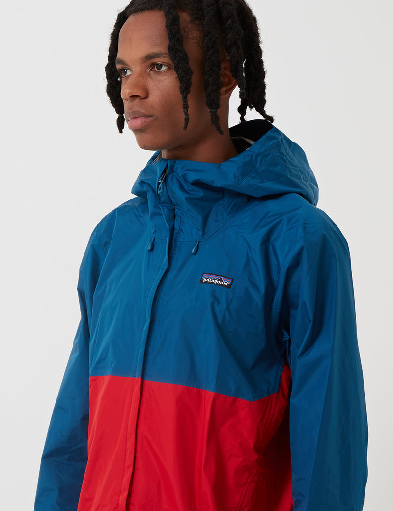 Patagonia Torrentshell Jacket - Big Sur Blue/Fire Red