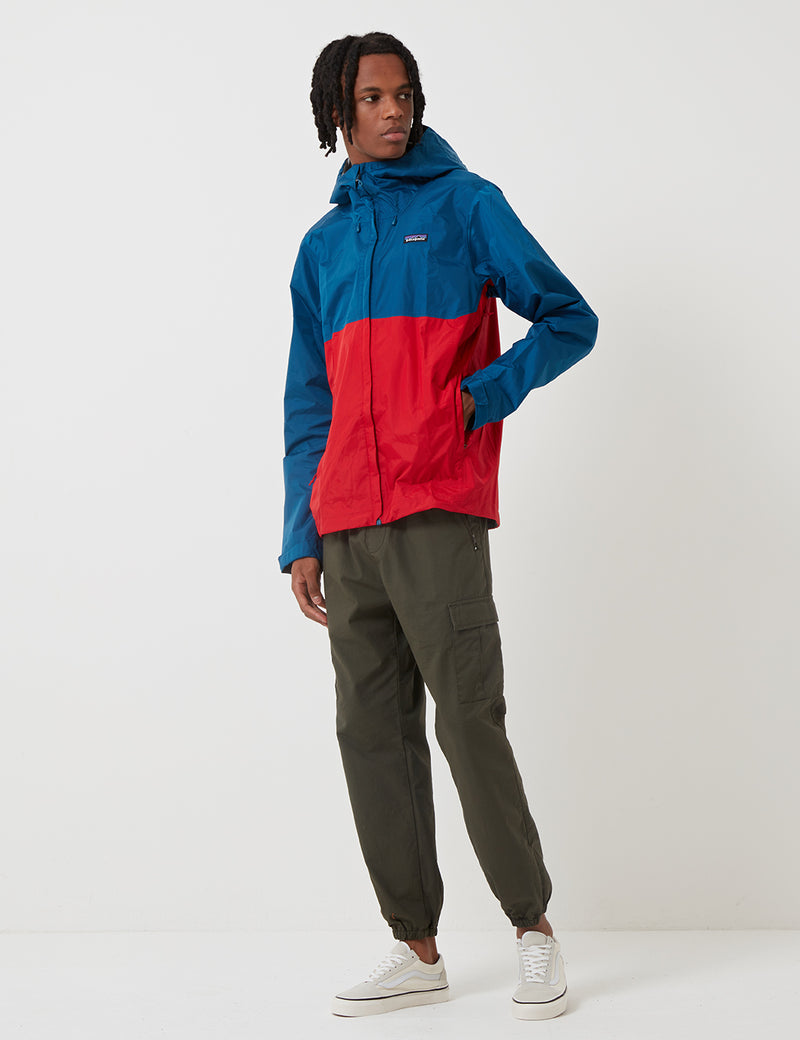 Patagonia Torrentshell Jacket - Big Sur Blue/Fire Red