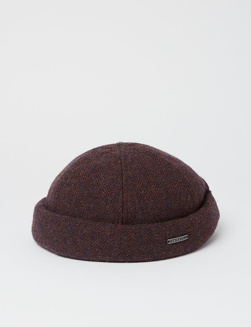 Stetson Docker Wool Herringbone Hat - Burgundy