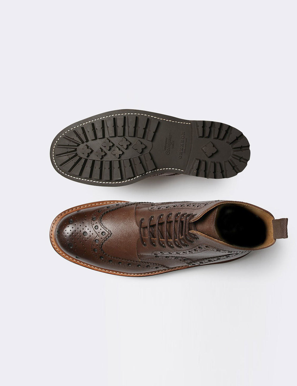 Grenson Fred Brogue Boot Commando Sole Brown URBAN EXCESS