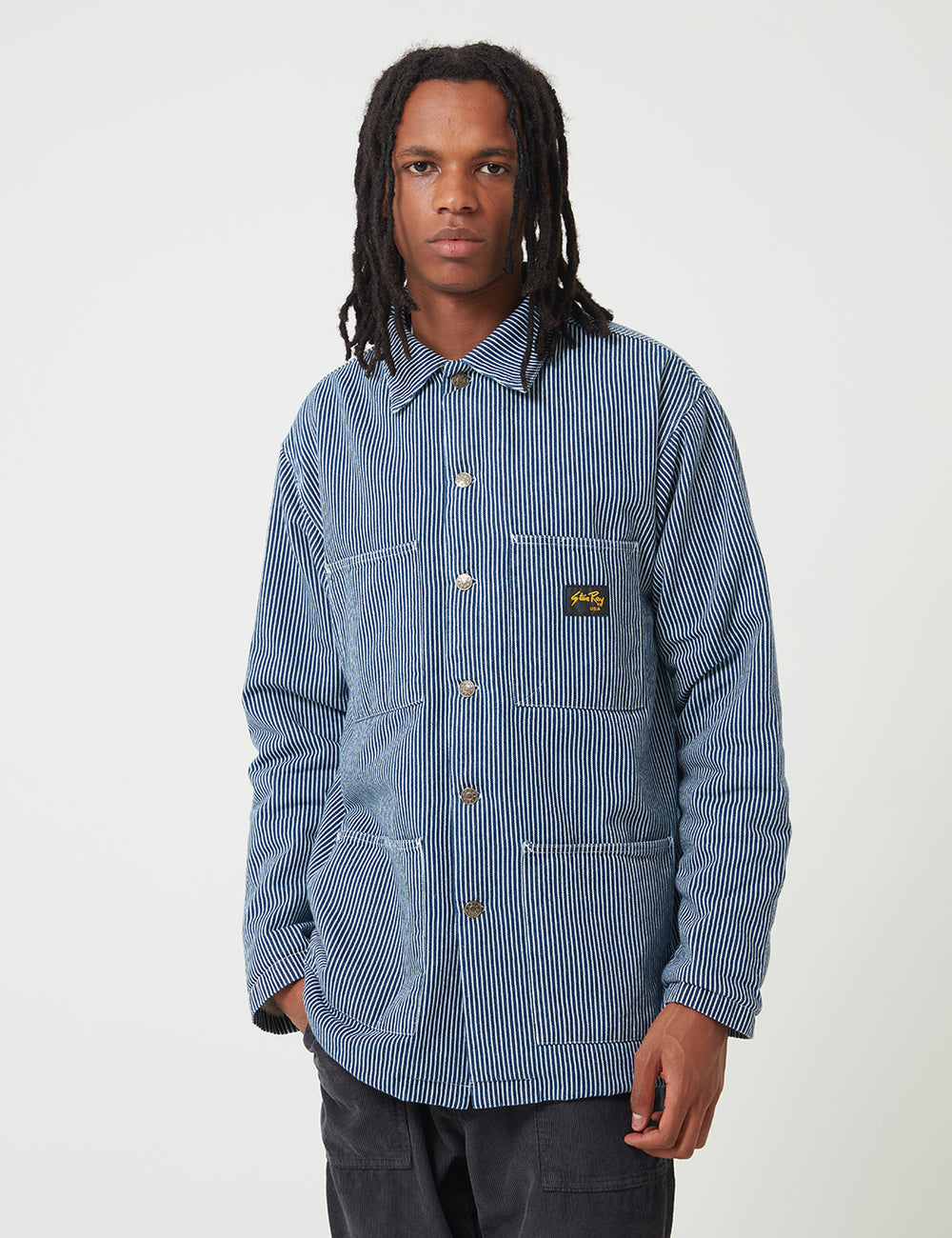 Stan Ray Lined Shop Jacket - Hickory Blue