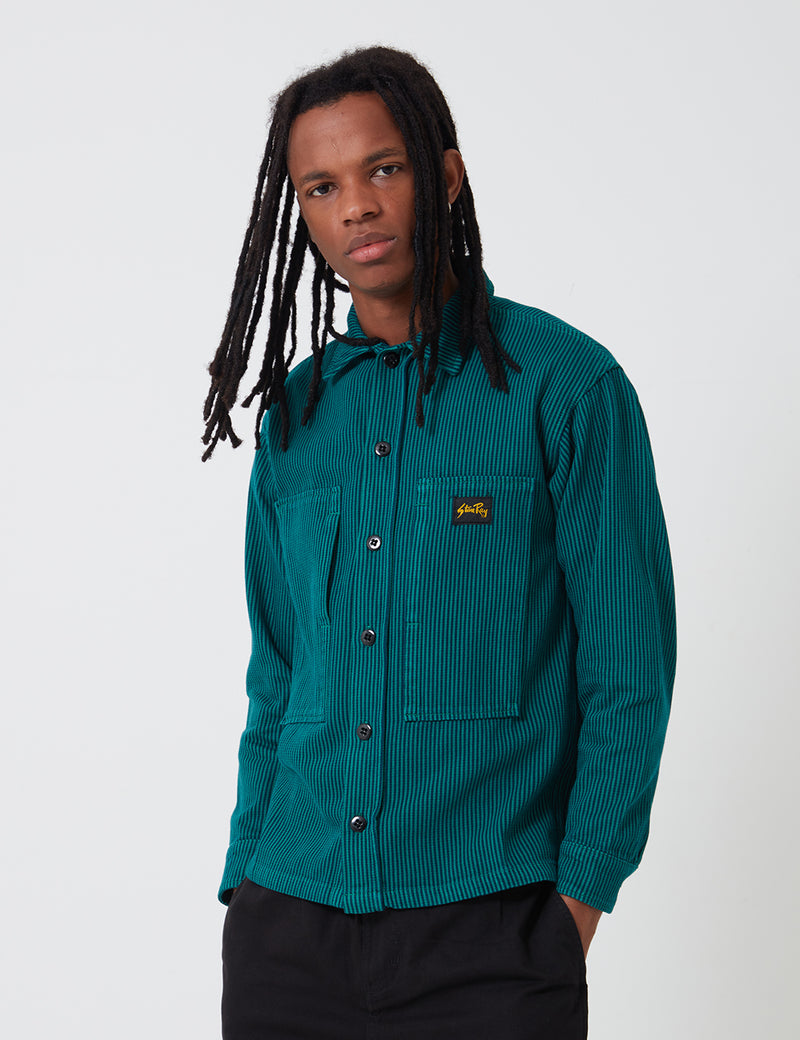 Stan Ray Prison Shirt (Stripe) - Indian Green I URBAN EXCESS