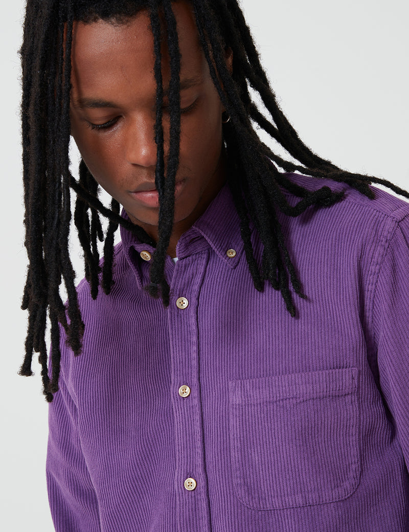 Portuguese Flannel Lobo Corduroy Shirt - Purple
