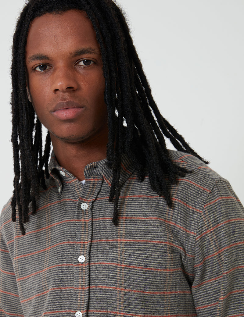Portuguese Flannel Library Check Shirt - Brown