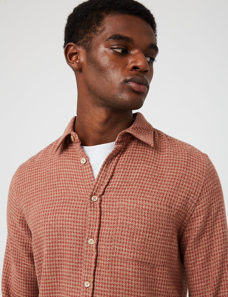 Portuguese Flannel Abstract Pied Poule Shirt - Red