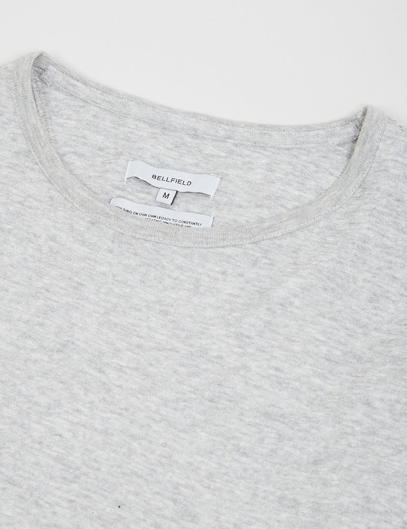 Bellfield Glendale Long Sleeve T-Shirt - Light Grey