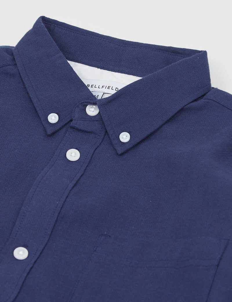 Bellfield Wester Textured Shirt - Navy Blue