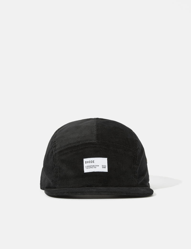 Bhode 5-Panel Cap (Cord) - Black