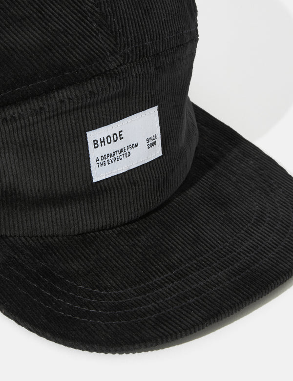 Bhode 5-Panel Cap (Cord) - Black