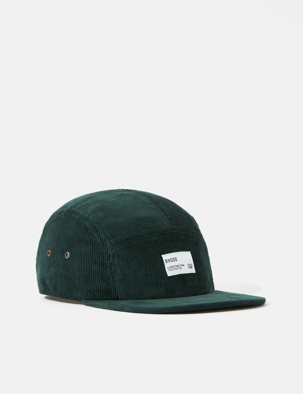 Bhode 5-Panel Cap (Cord) - Dark Forest Green