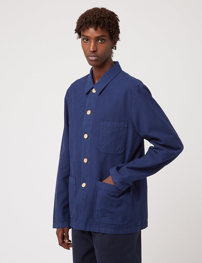 Bhode Chore Jacket (Wood Buttons) - Blueprint