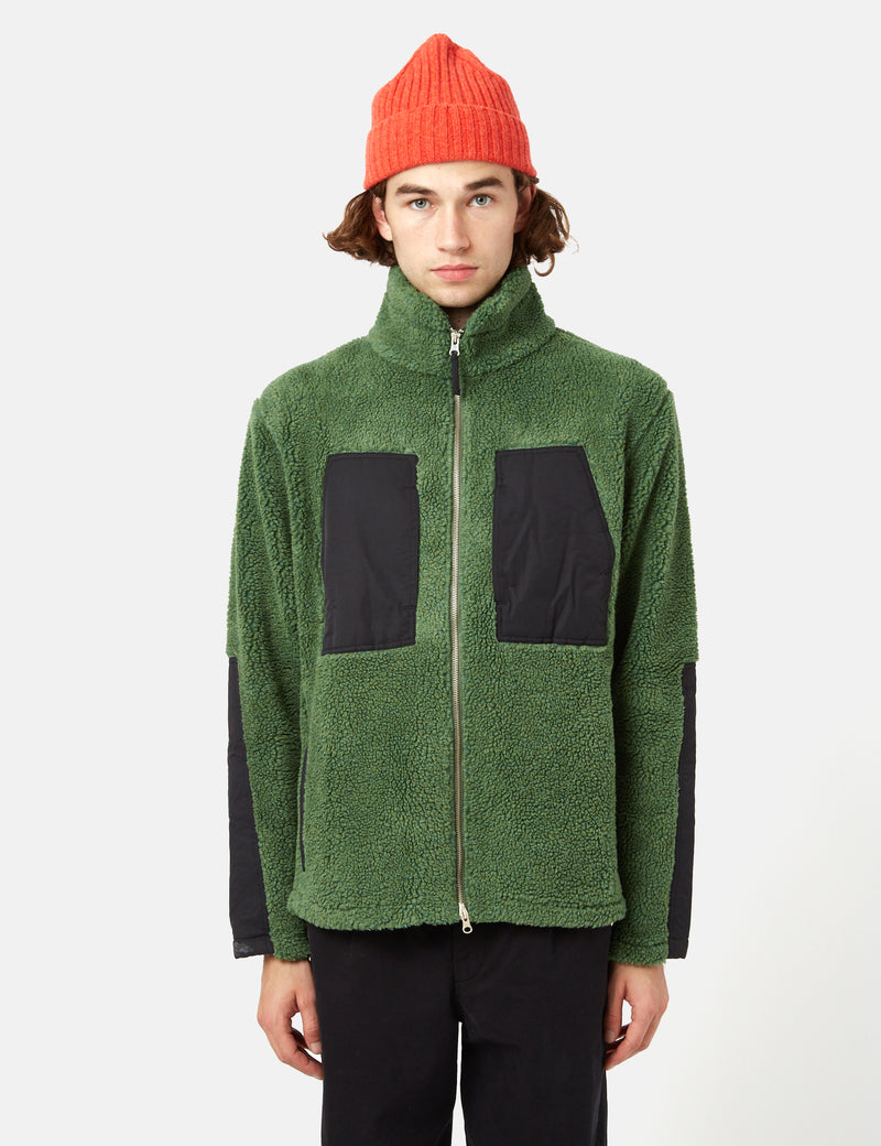 Bhode Sherpa Zip Fleece Jacket - Sage Green