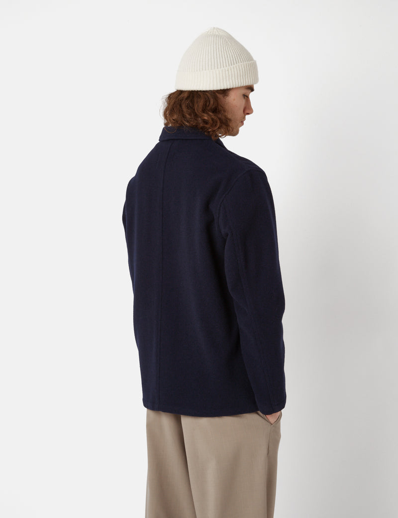 Bhode Chore Jacket (Wool) - Navy Blue