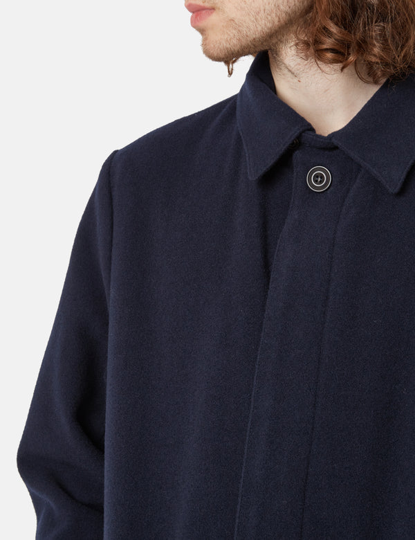 Bhode Wool Mac - Navy Blue