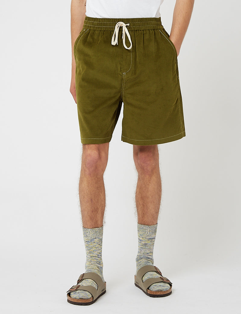 Bhode x Brisbane Moss Cord Shorts (Needle Cord) - Grass Green