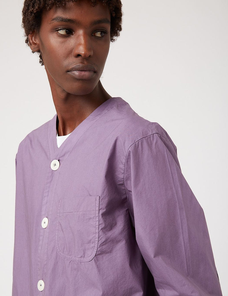 Bhode Railroad Shirt (Italian Poplin) - Space Purple