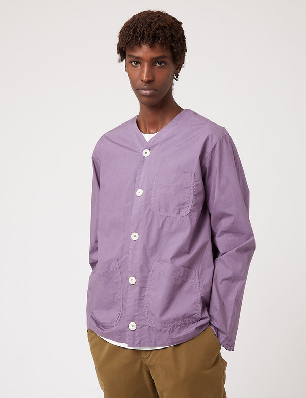 Bhode Railroad Shirt (Italian Poplin) - Space Purple