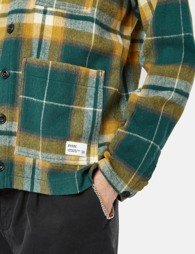 Bhode Japan Cardigan (Plaid) - Green