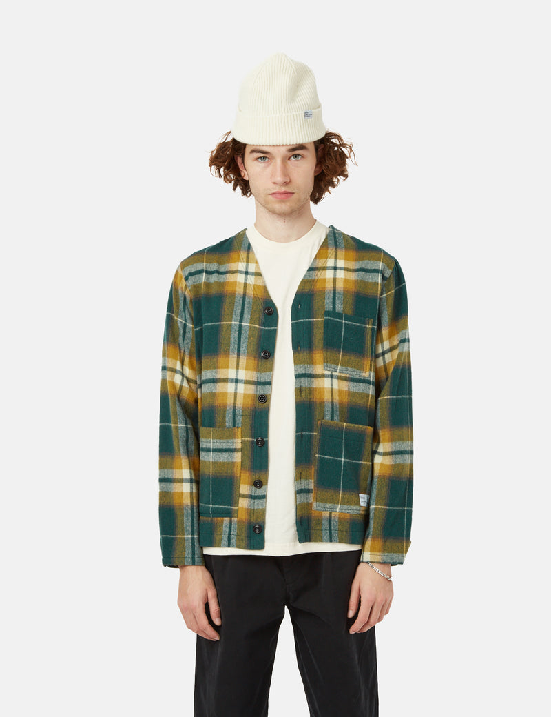 Bhode Japan Cardigan (Plaid) - Green