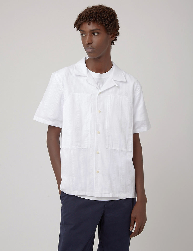 Bhode Revere Collar Safari Shirt - Ecru