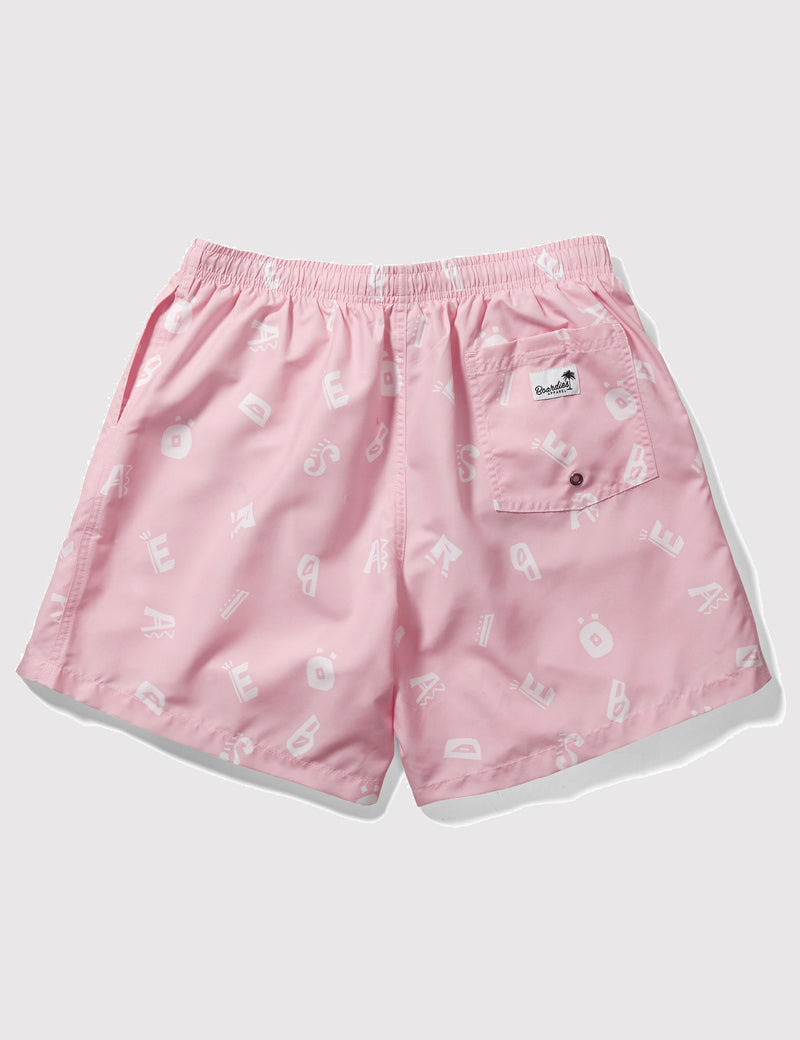 Boardies Alpha Drawstring Swim Shorts (Short Length) - Pink