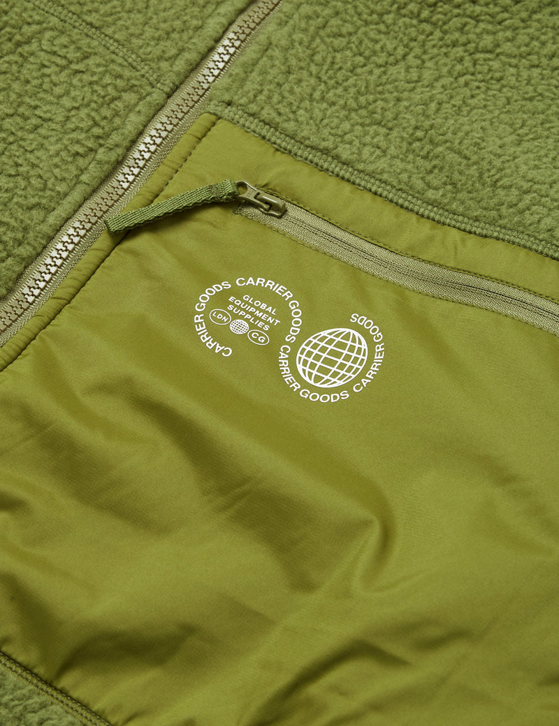 Carrier Goods Borg Zip Through Fleece - Cardamon Green